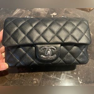 Authentic Chanel Classic Flap Mini Caviar